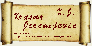 Krasna Jeremijević vizit kartica